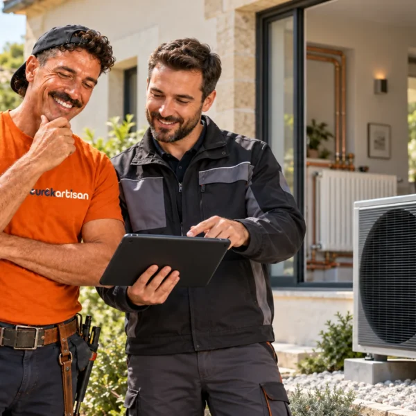 Pompe à chaleur air/eau installée pour chauffer une maison