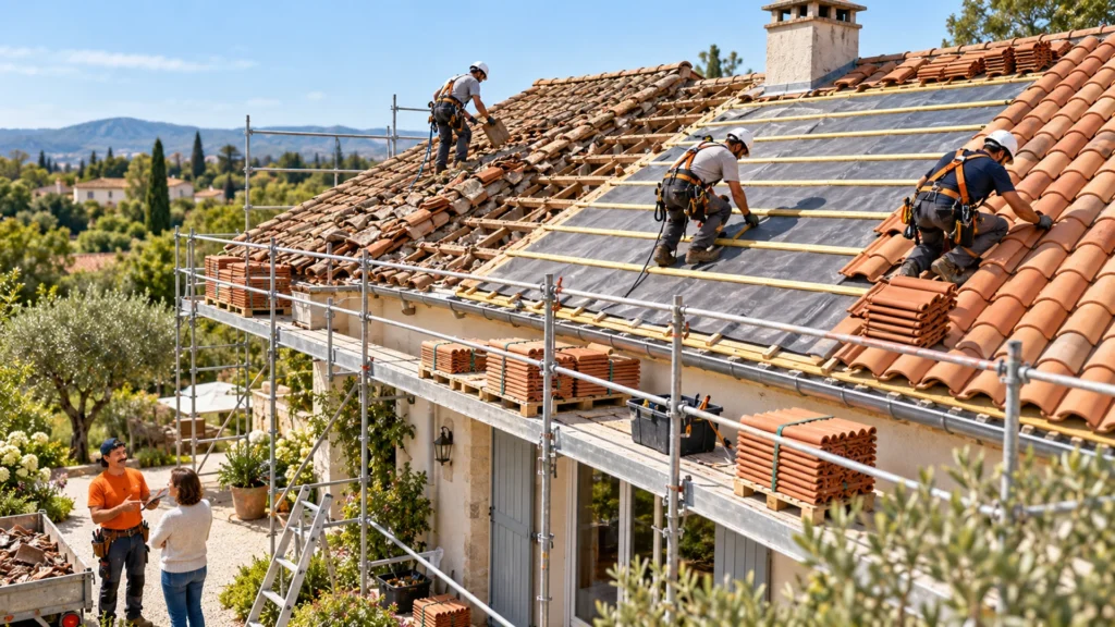 Rénovation complète de la toiture d’une maison et pose d’une nouvelle couverture